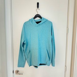 Men’s lululemon at ease hoodie large heathered electric blue/black